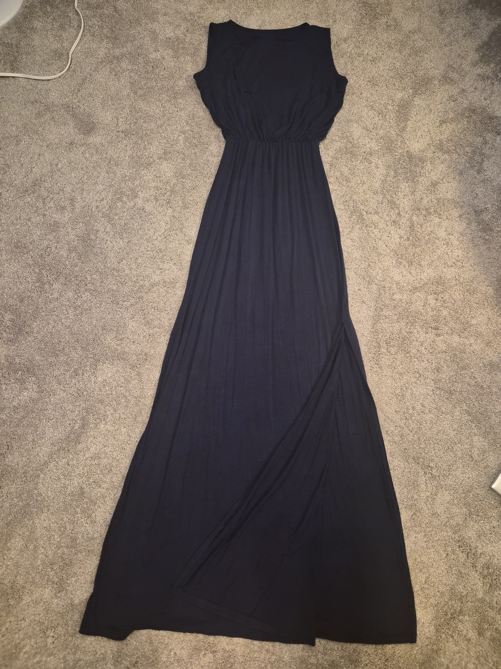 Go Couture Navy Sleeveless Elastic-Waist Maxi Dress